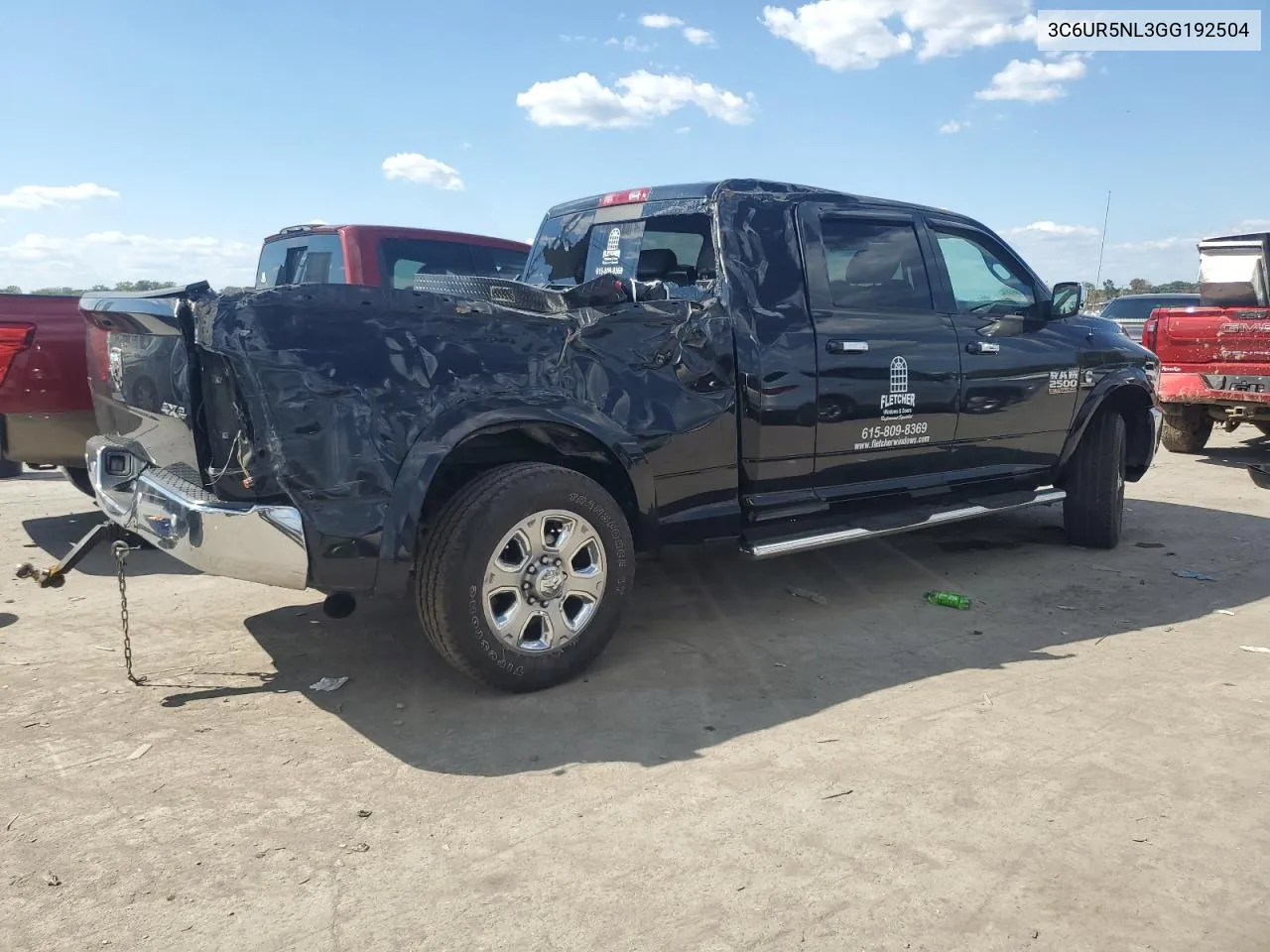 2016 Ram 2500 Laramie VIN: 3C6UR5NL3GG192504 Lot: 72227454