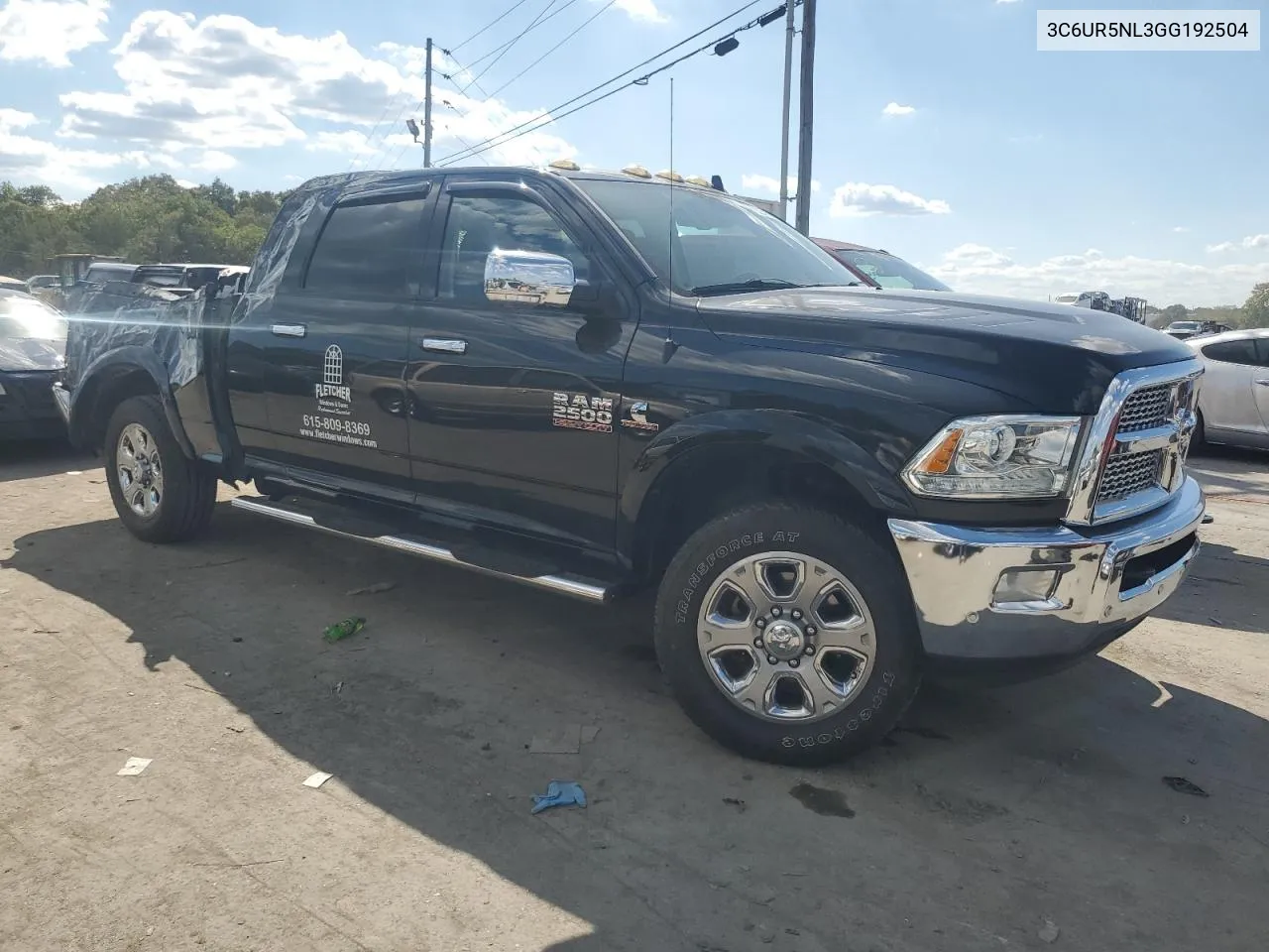 2016 Ram 2500 Laramie VIN: 3C6UR5NL3GG192504 Lot: 72227454