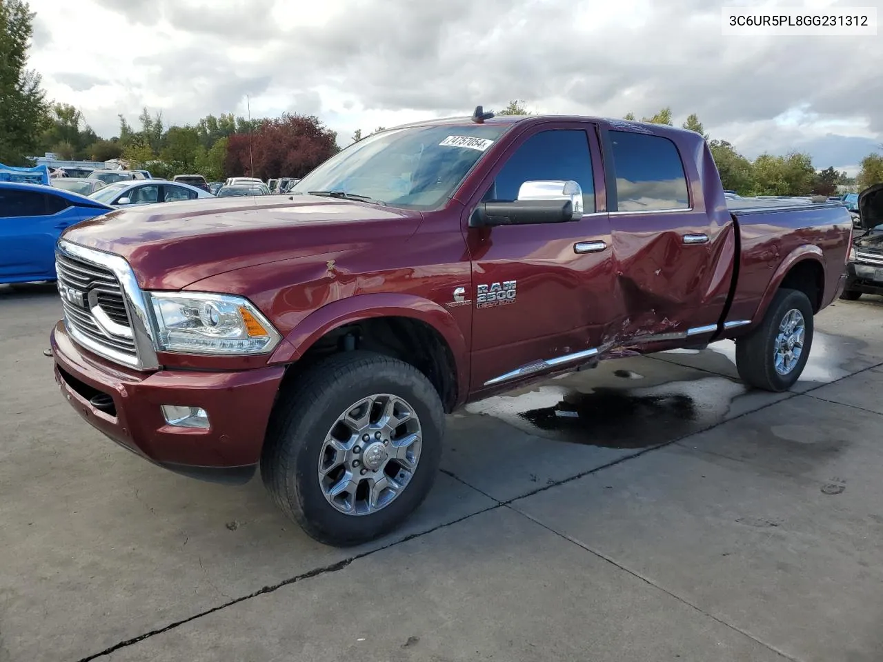 2016 Ram 2500 Longhorn VIN: 3C6UR5PL8GG231312 Lot: 74757054