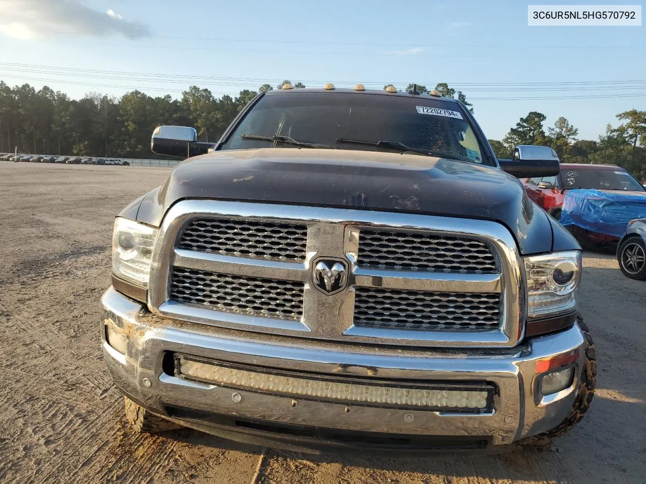 2017 Ram 2500 Laramie VIN: 3C6UR5NL5HG570792 Lot: 72202794