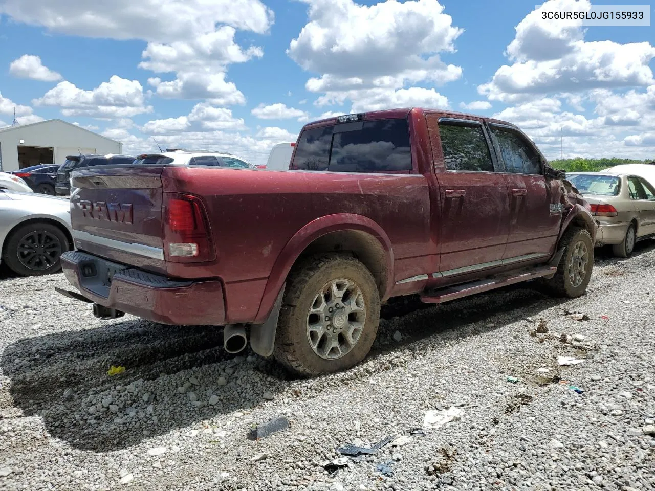 2018 Ram 2500 Longhorn VIN: 3C6UR5GL0JG155933 Lot: 54334684