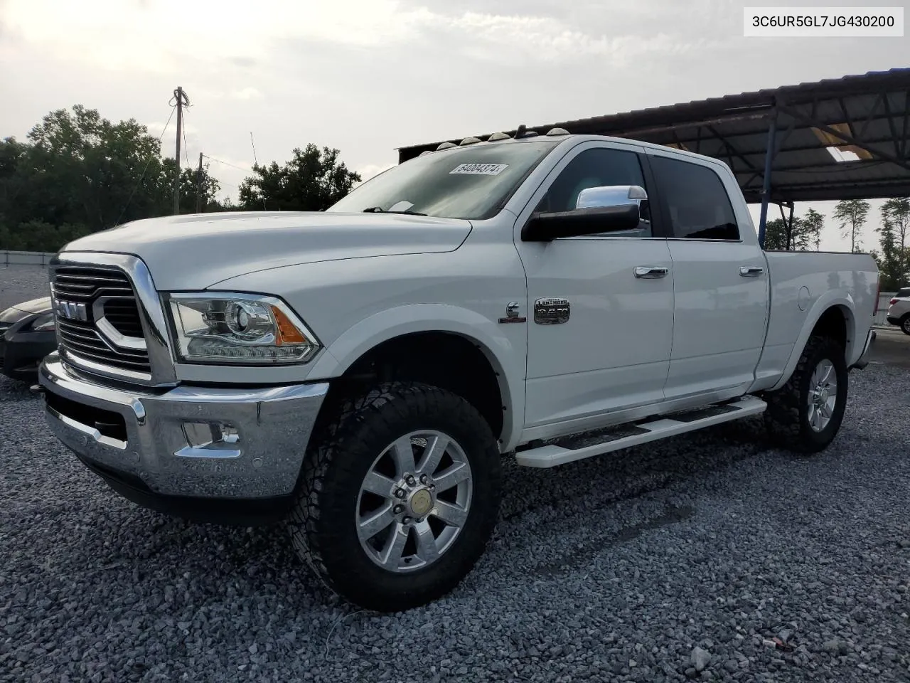 2018 Ram 2500 Longhorn VIN: 3C6UR5GL7JG430200 Lot: 64004374