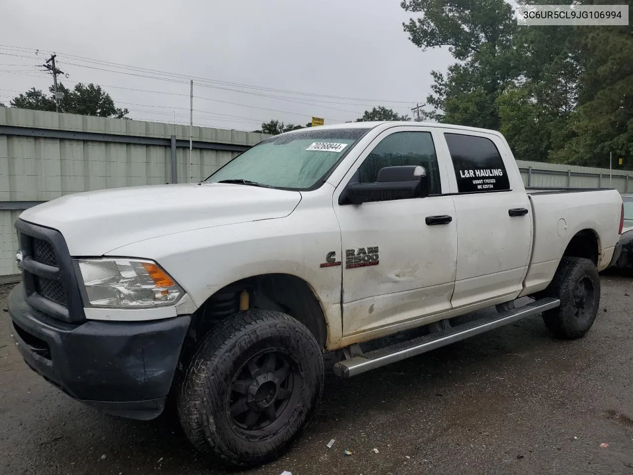 2018 Ram 2500 St VIN: 3C6UR5CL9JG106994 Lot: 70268844