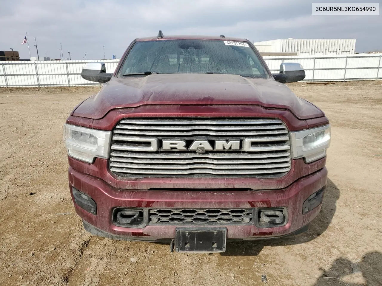 2019 Ram 2500 Laramie VIN: 3C6UR5NL3KG654990 Lot: 40137264