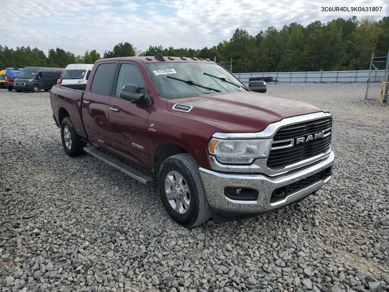 2019 Ram 2500 Big Horn VIN: 3C6UR4DL9KG631807 Lot: 75129044