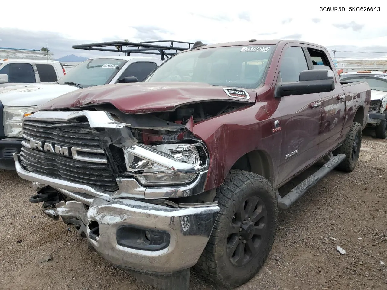 2019 Ram 2500 Big Horn VIN: 3C6UR5DL5KG626643 Lot: 78104353