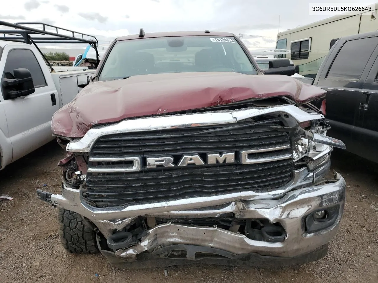 2019 Ram 2500 Big Horn VIN: 3C6UR5DL5KG626643 Lot: 78104353