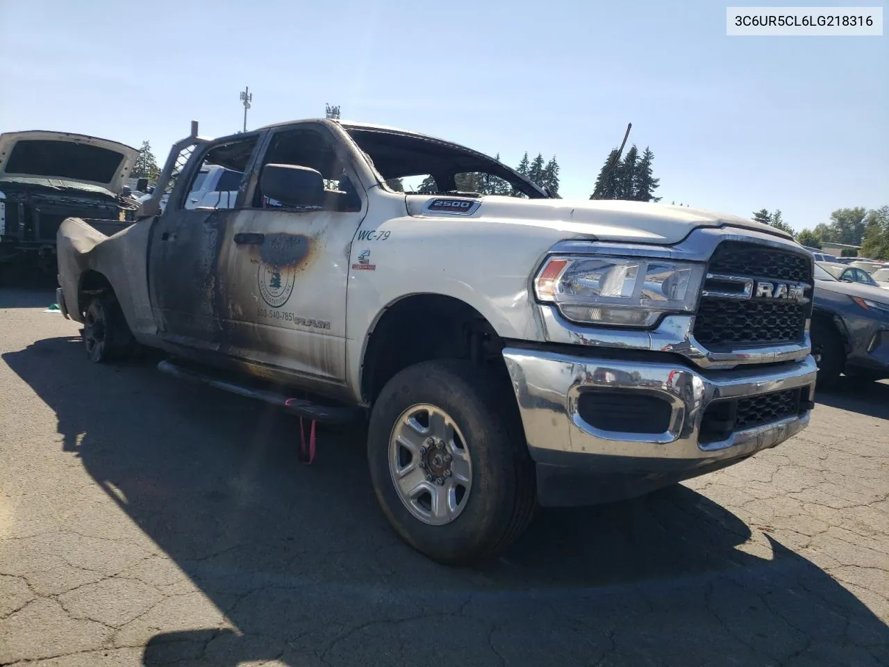 2020 Ram 2500 Tradesman VIN: 3C6UR5CL6LG218316 Lot: 63118464