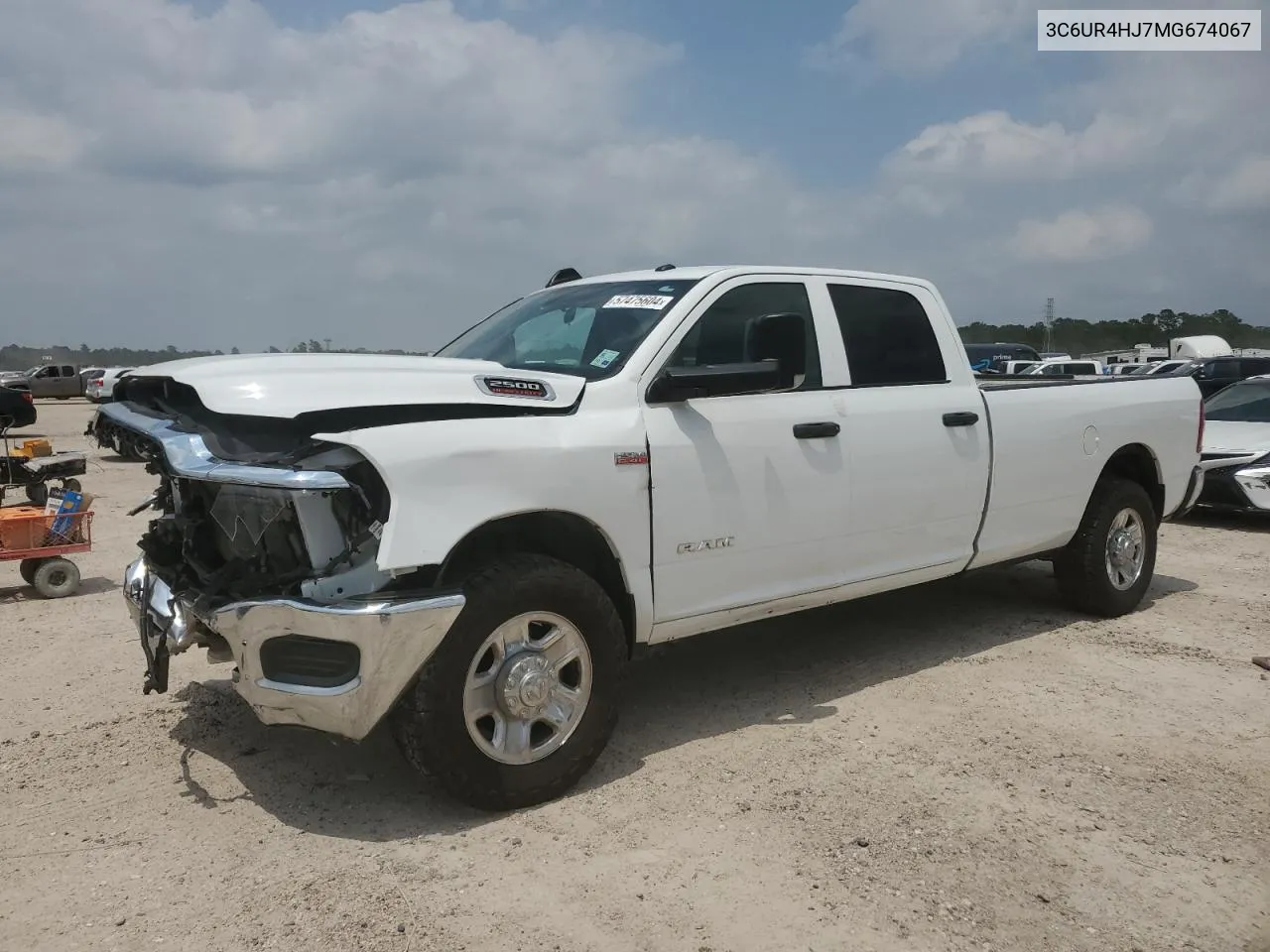 2021 Ram 2500 Tradesman VIN: 3C6UR4HJ7MG674067 Lot: 57475604