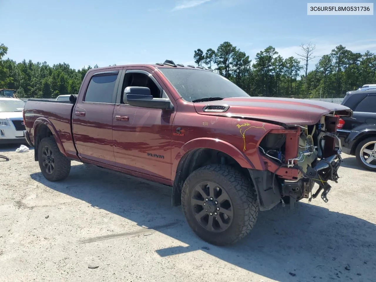 2021 Ram 2500 Laramie VIN: 3C6UR5FL8MG531736 Lot: 68261534