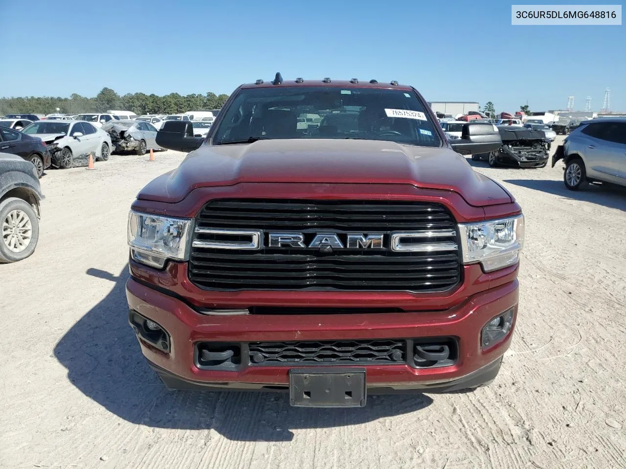 2021 Ram 2500 Big Horn VIN: 3C6UR5DL6MG648816 Lot: 76575324