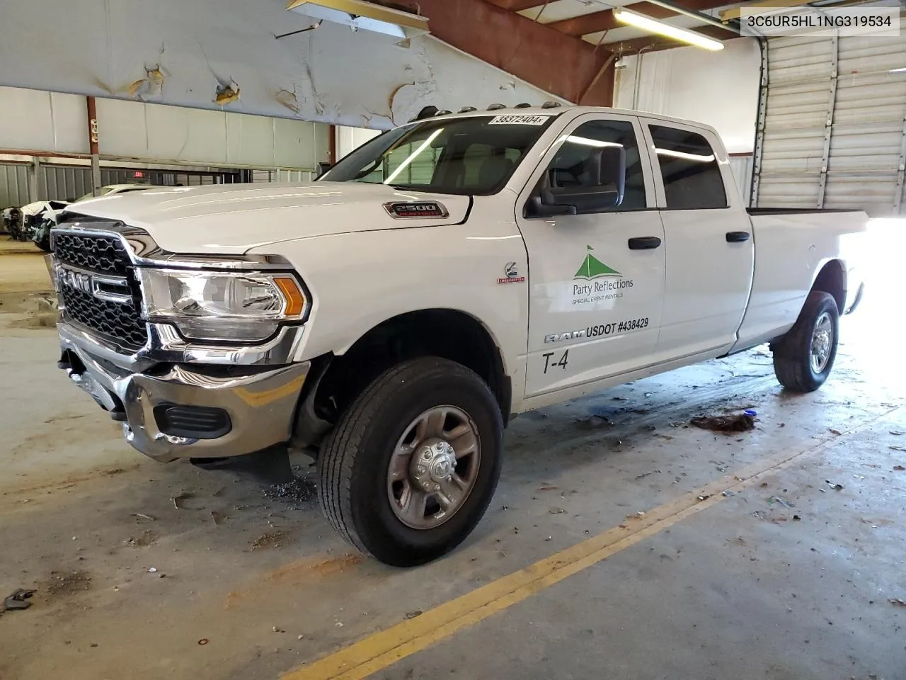 2022 Ram 2500 Tradesman VIN: 3C6UR5HL1NG319534 Lot: 38372404