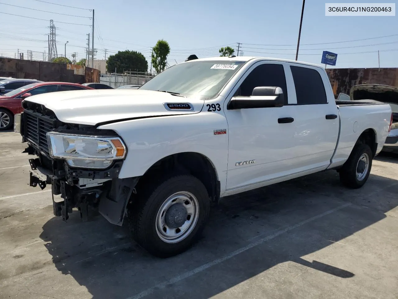 2022 Ram 2500 Tradesman VIN: 3C6UR4CJ1NG200463 Lot: 59776054