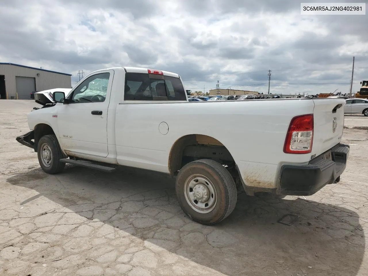 2022 Ram 2500 Tradesman VIN: 3C6MR5AJ2NG402981 Lot: 69225254