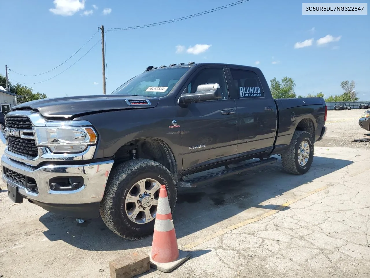 2022 Ram 2500 Big Horn/Lone Star VIN: 3C6UR5DL7NG322847 Lot: 69582334