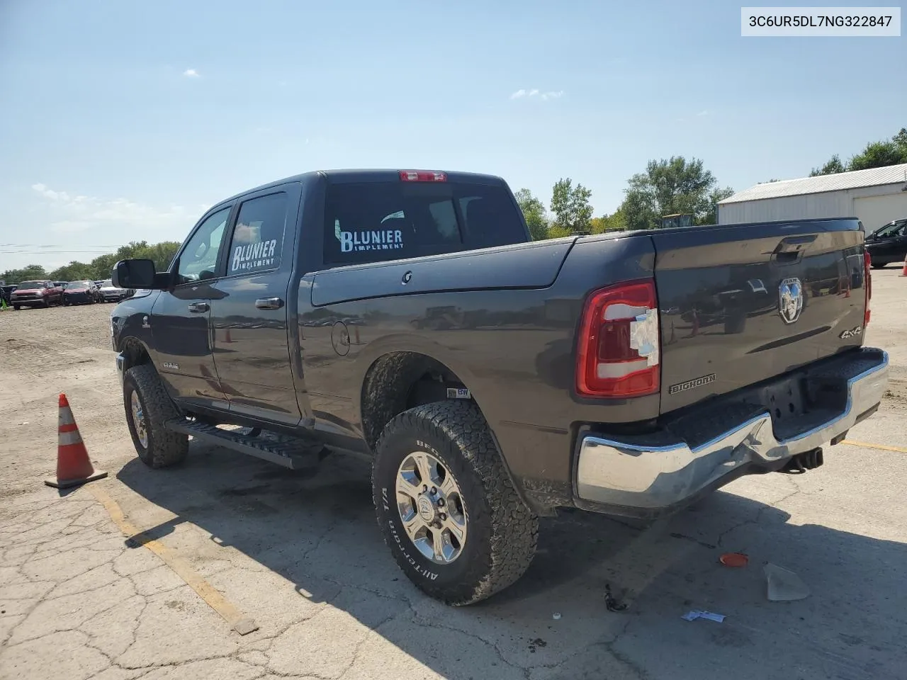 2022 Ram 2500 Big Horn/Lone Star VIN: 3C6UR5DL7NG322847 Lot: 69582334