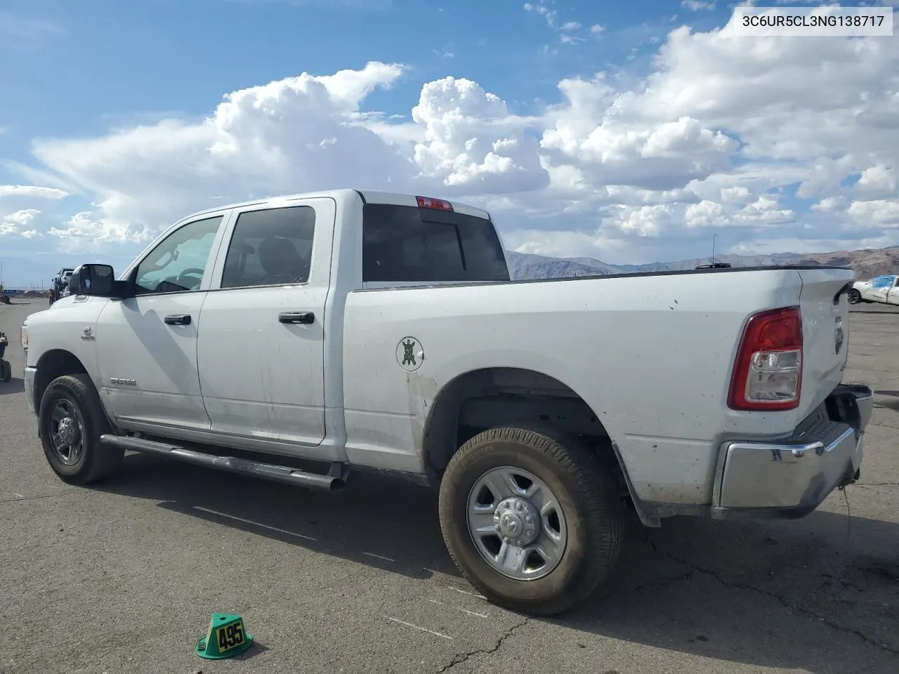 2022 Ram 2500 Tradesman VIN: 3C6UR5CL3NG138717 Lot: 72389104