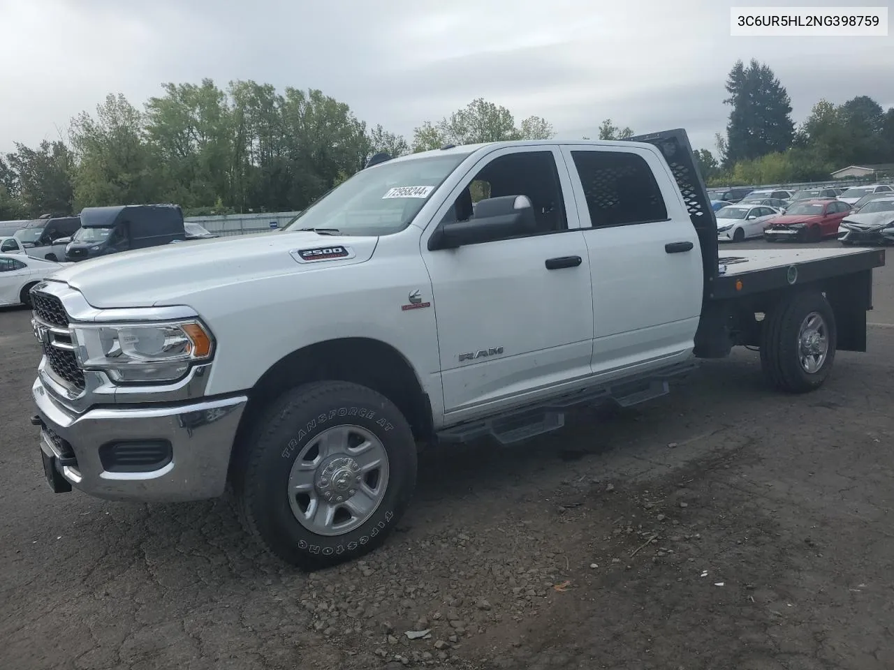 2022 Ram 2500 Tradesman VIN: 3C6UR5HL2NG398759 Lot: 72958244