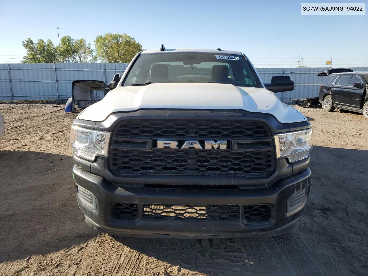 2022 Ram 2500 Tradesman VIN: 3C7WR5AJ9NG194022 Lot: 73122364