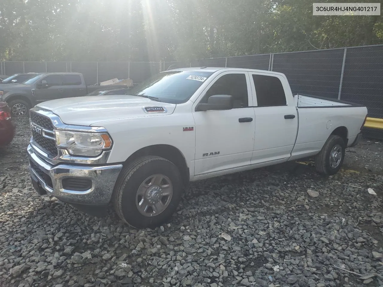 2022 Ram 2500 Tradesman VIN: 3C6UR4HJ4NG401217 Lot: 74293734