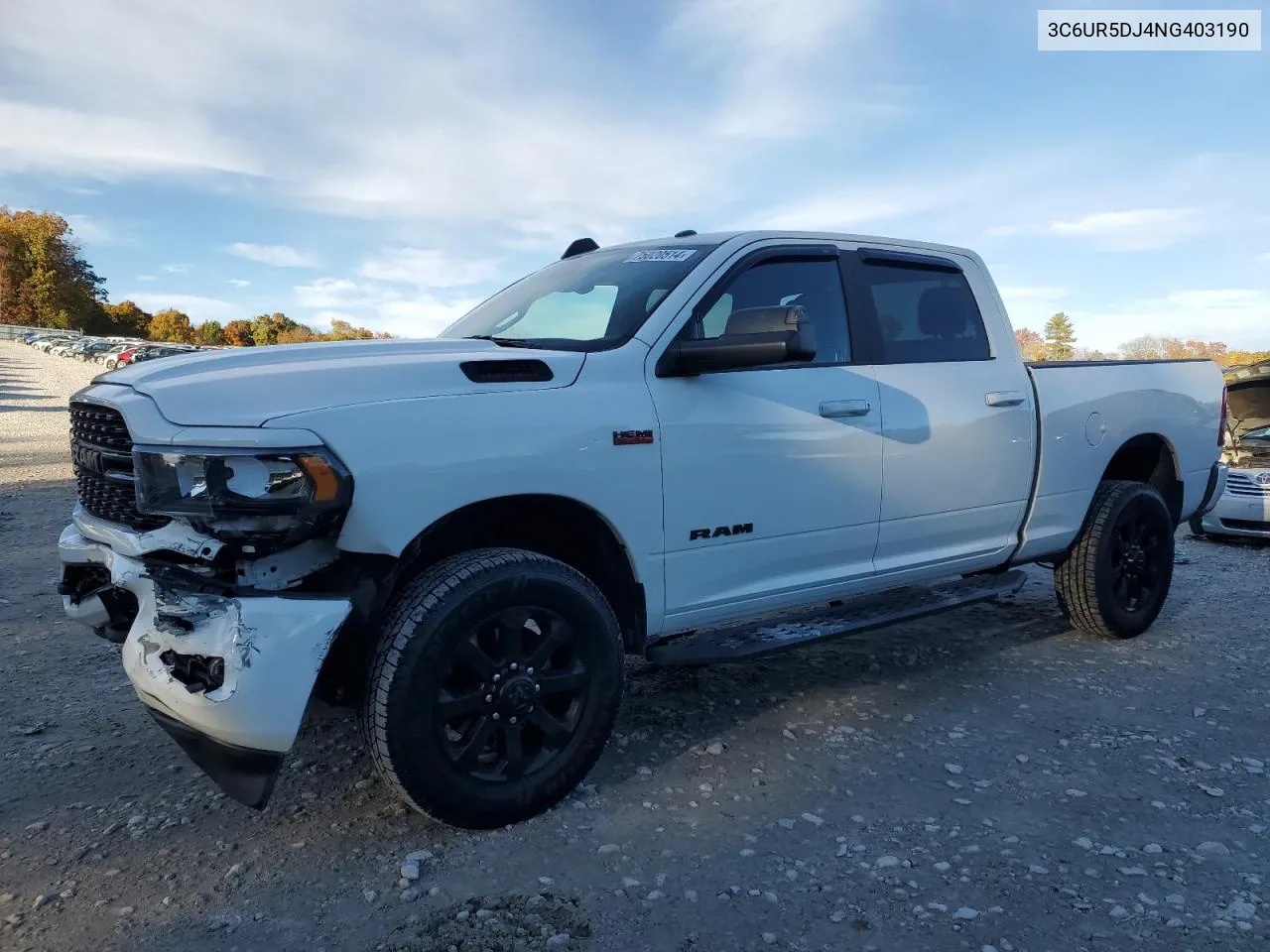 2022 Ram 2500 Big Horn/Lone Star VIN: 3C6UR5DJ4NG403190 Lot: 75020514