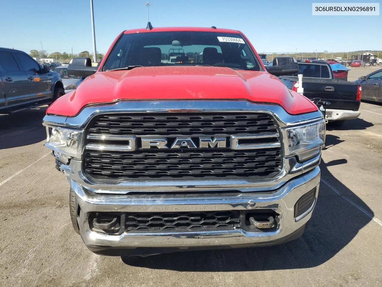 2022 Ram 2500 Big Horn/Lone Star VIN: 3C6UR5DLXNG296891 Lot: 75330664