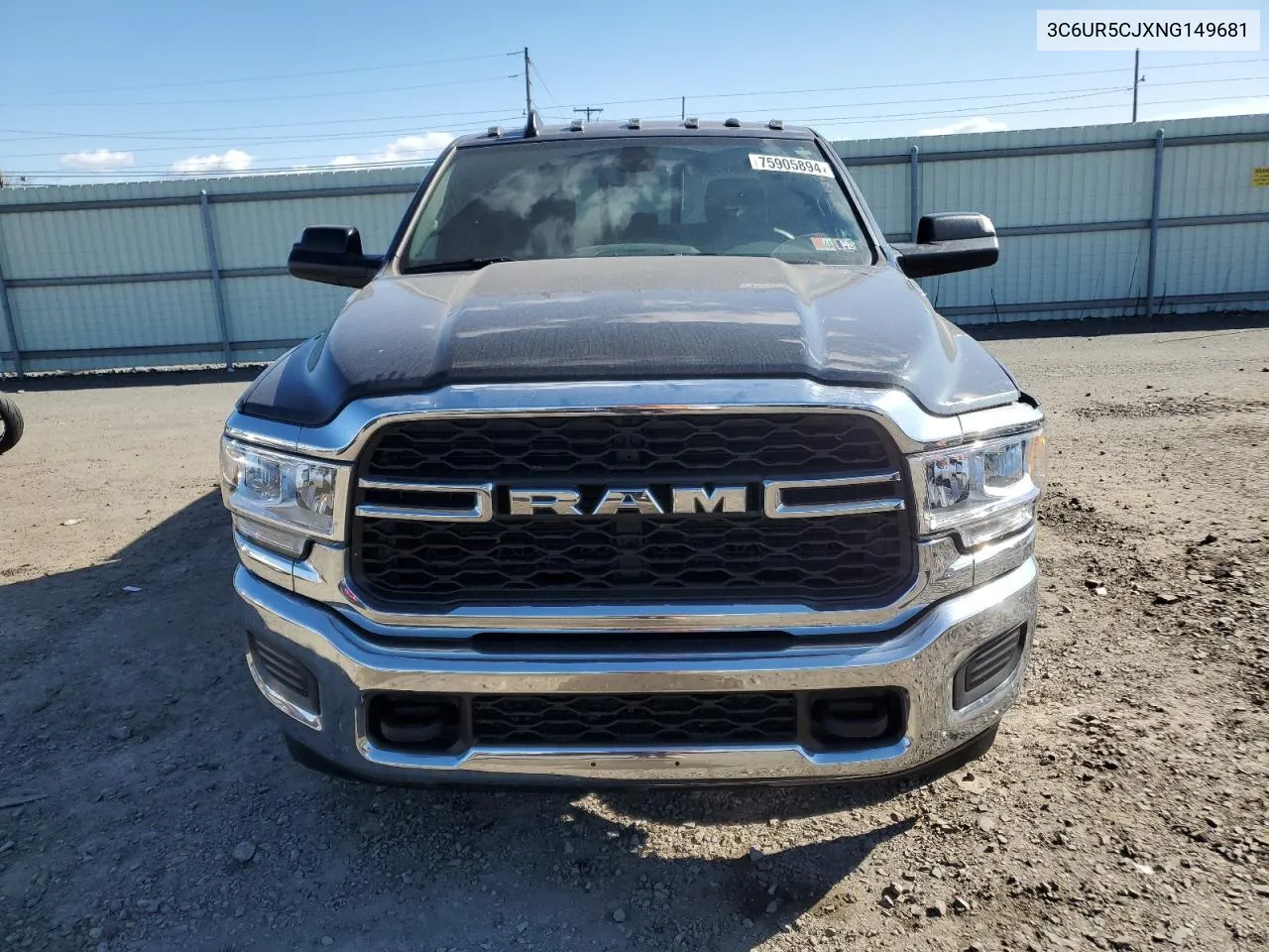 2022 Ram 2500 Tradesman VIN: 3C6UR5CJXNG149681 Lot: 75905894