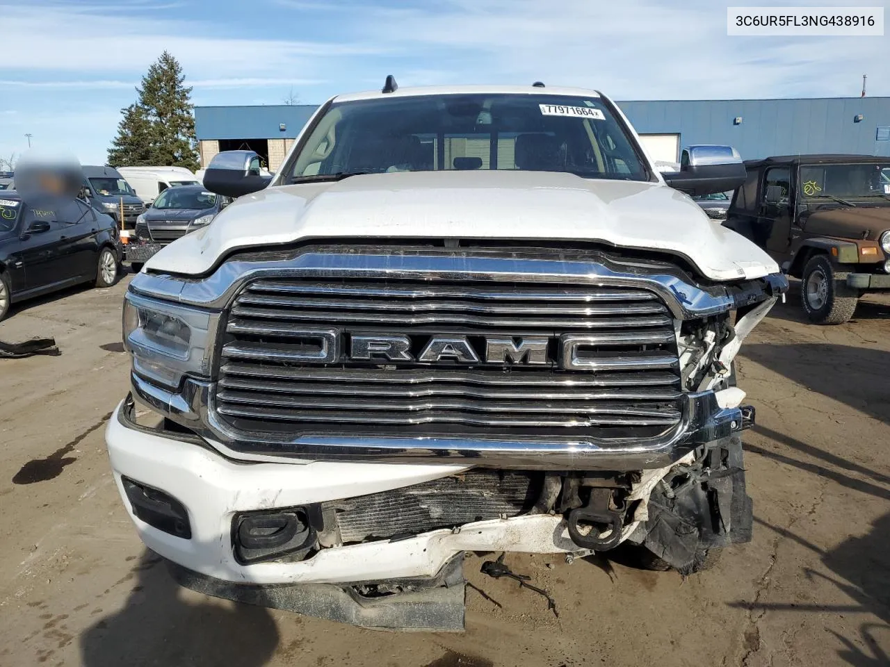 2022 Ram 2500 Laramie VIN: 3C6UR5FL3NG438916 Lot: 77971664