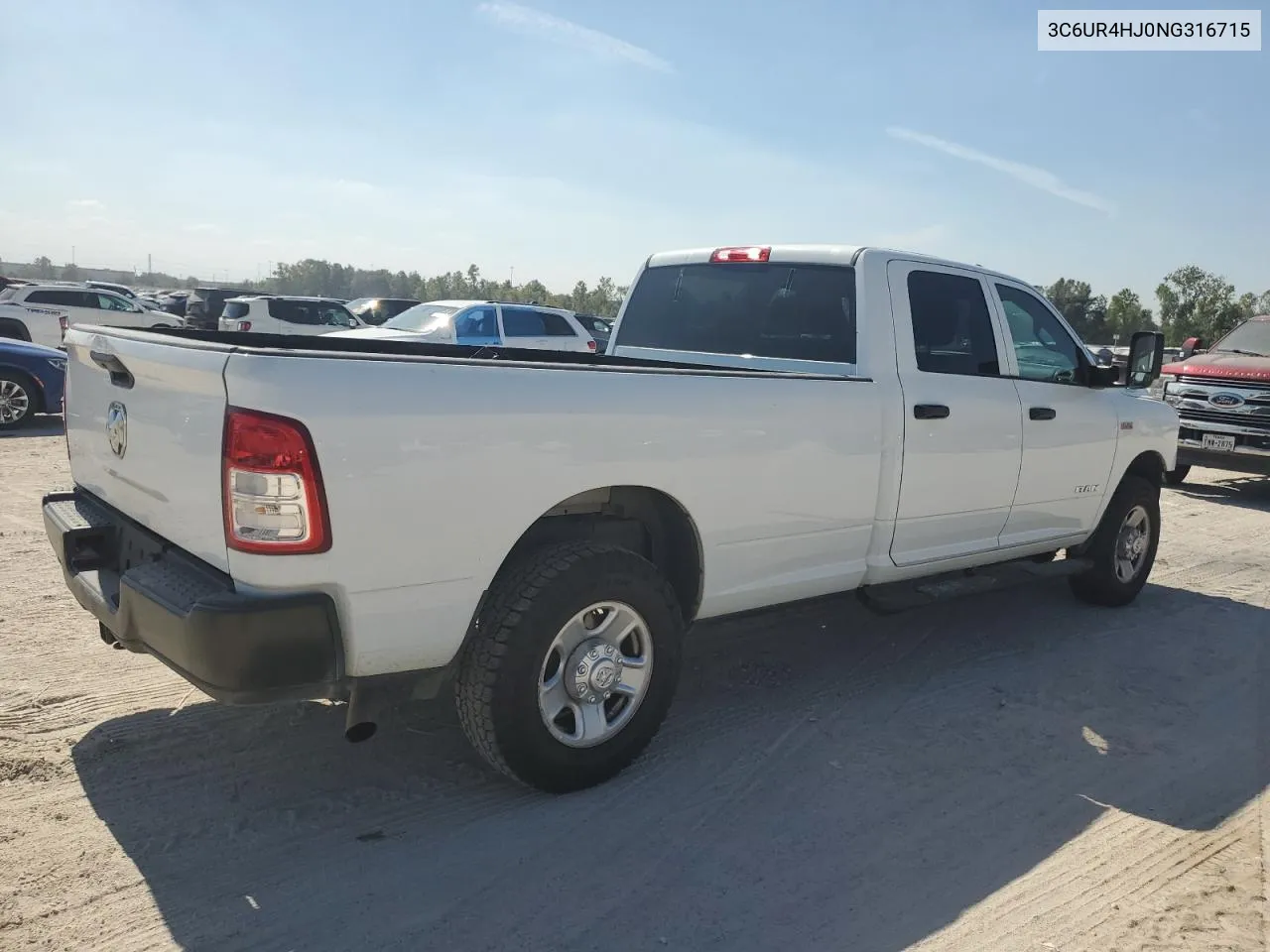 2022 Ram 2500 Tradesman VIN: 3C6UR4HJ0NG316715 Lot: 78044434