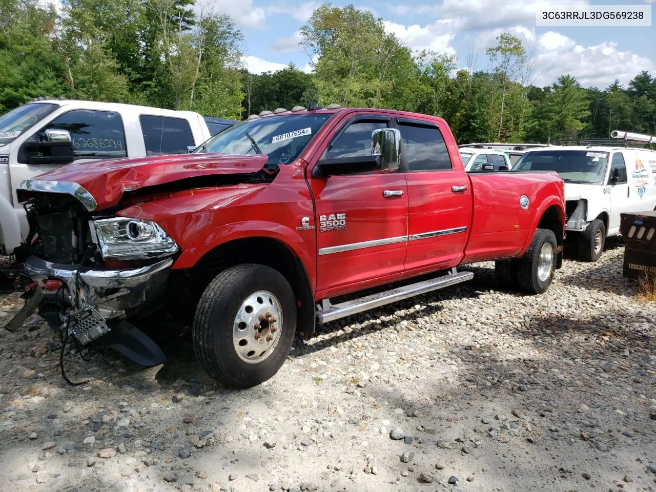 2013 Ram 3500 Laramie VIN: 3C63RRJL3DG569238 Lot: 68107654