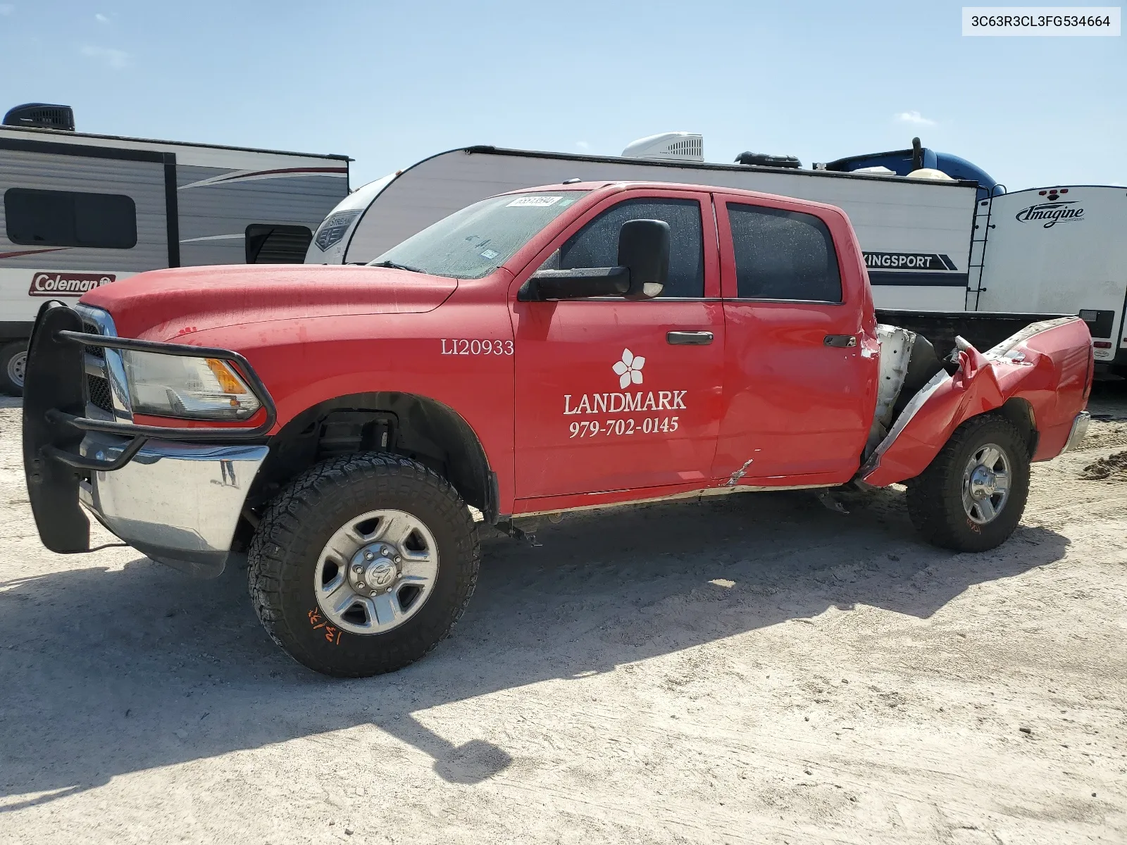 2015 Ram 3500 St VIN: 3C63R3CL3FG534664 Lot: 65513594