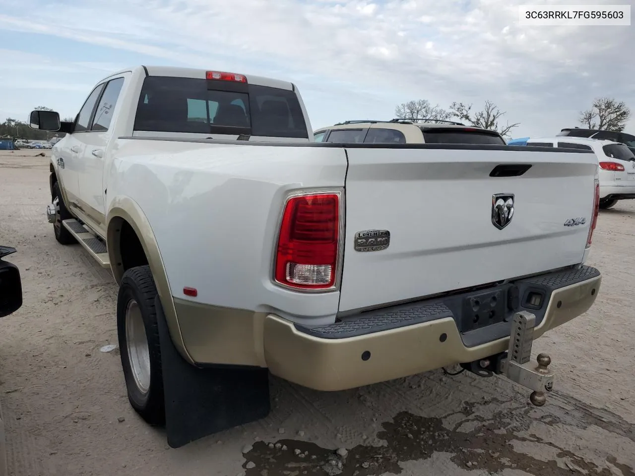 2015 Ram 3500 Longhorn VIN: 3C63RRKL7FG595603 Lot: 76554154