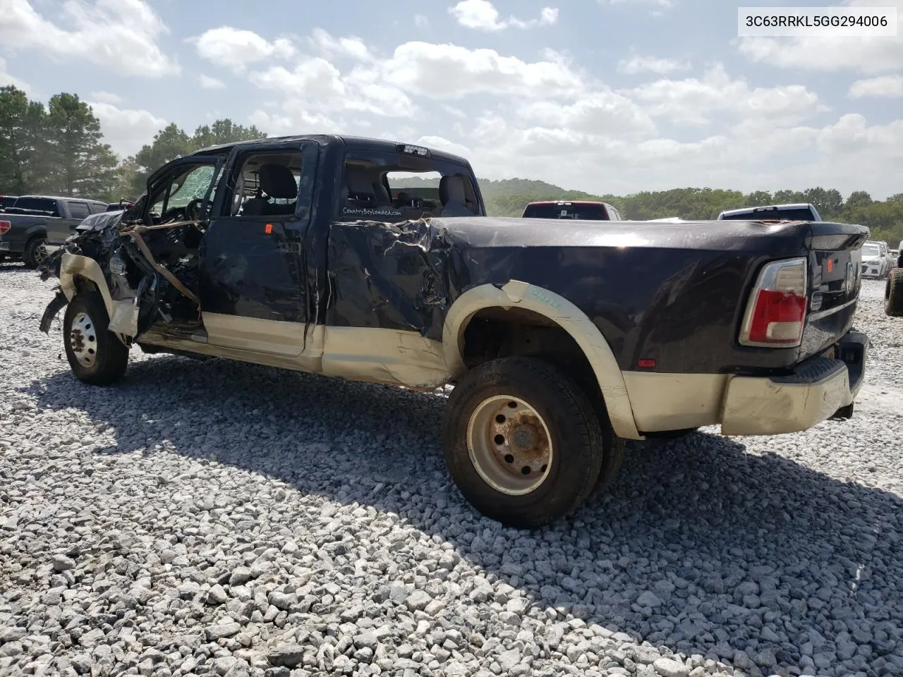 2016 Ram 3500 Longhorn VIN: 3C63RRKL5GG294006 Lot: 65238274