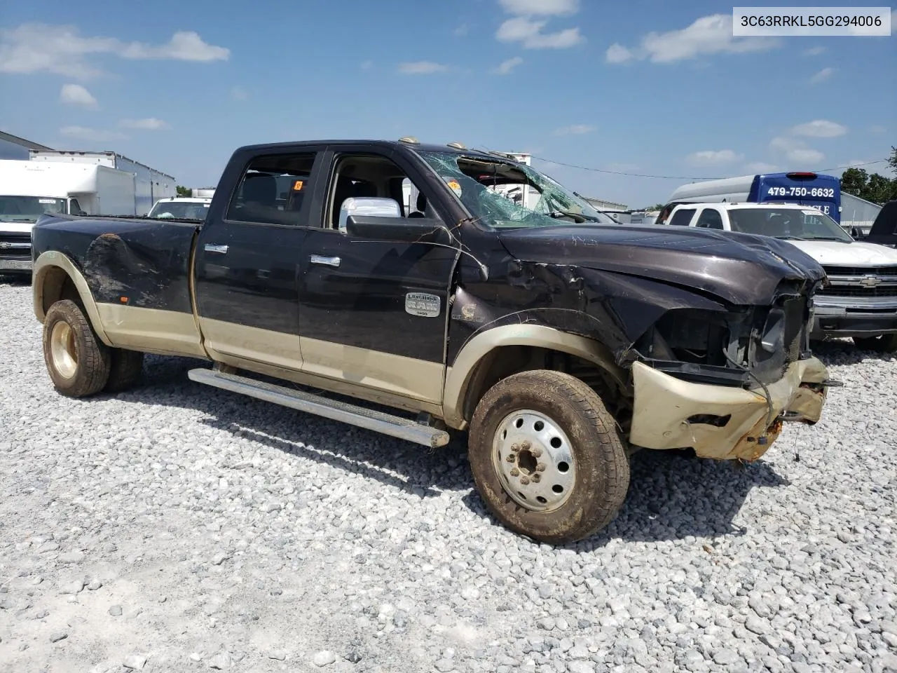 2016 Ram 3500 Longhorn VIN: 3C63RRKL5GG294006 Lot: 65238274