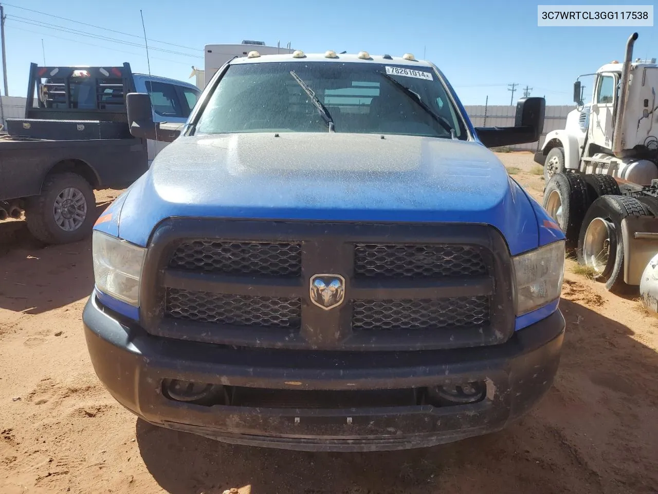 2016 Ram 3500 VIN: 3C7WRTCL3GG117538 Lot: 78261014