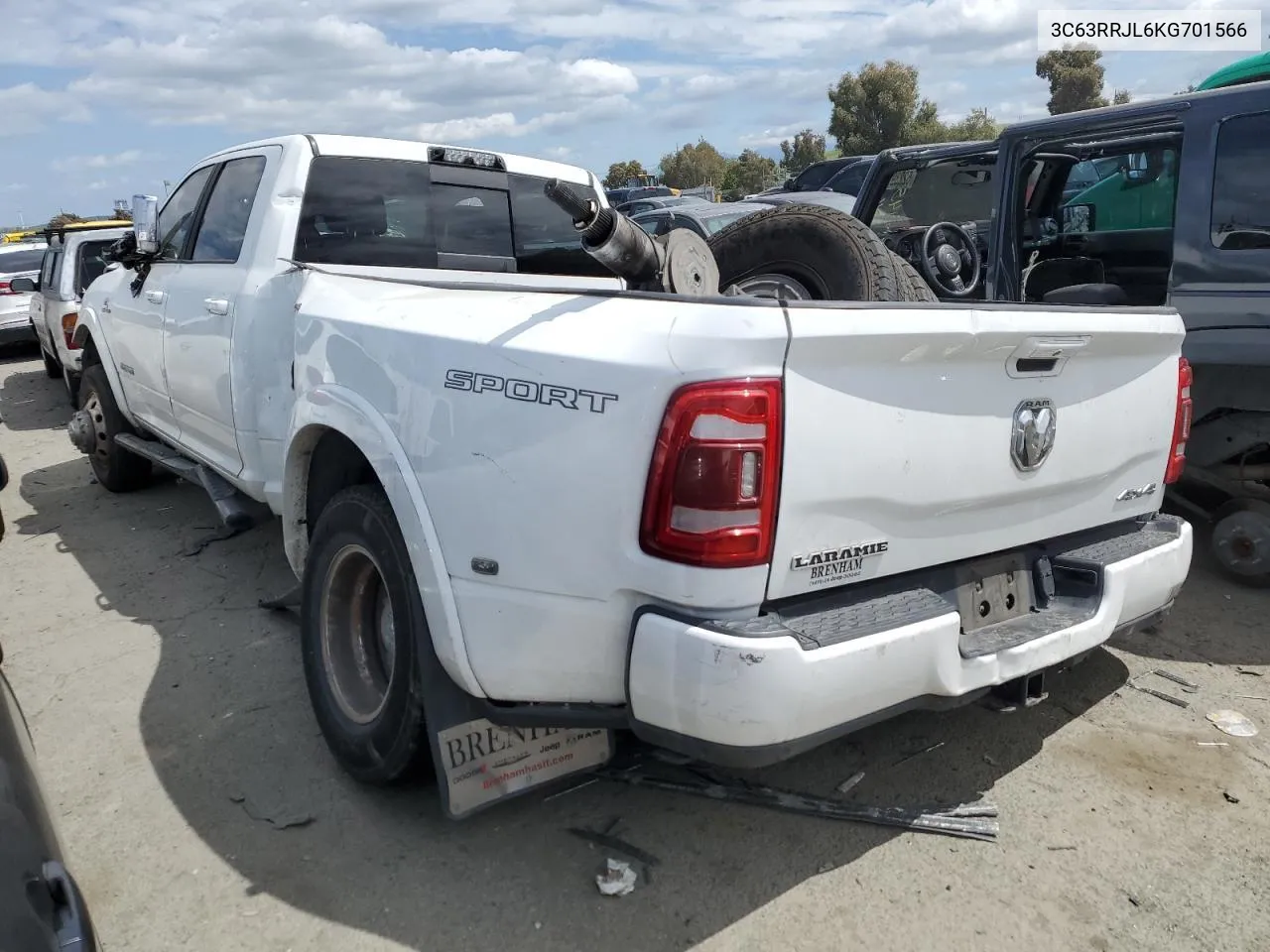 2019 Ram 3500 Laramie VIN: 3C63RRJL6KG701566 Lot: 74765634