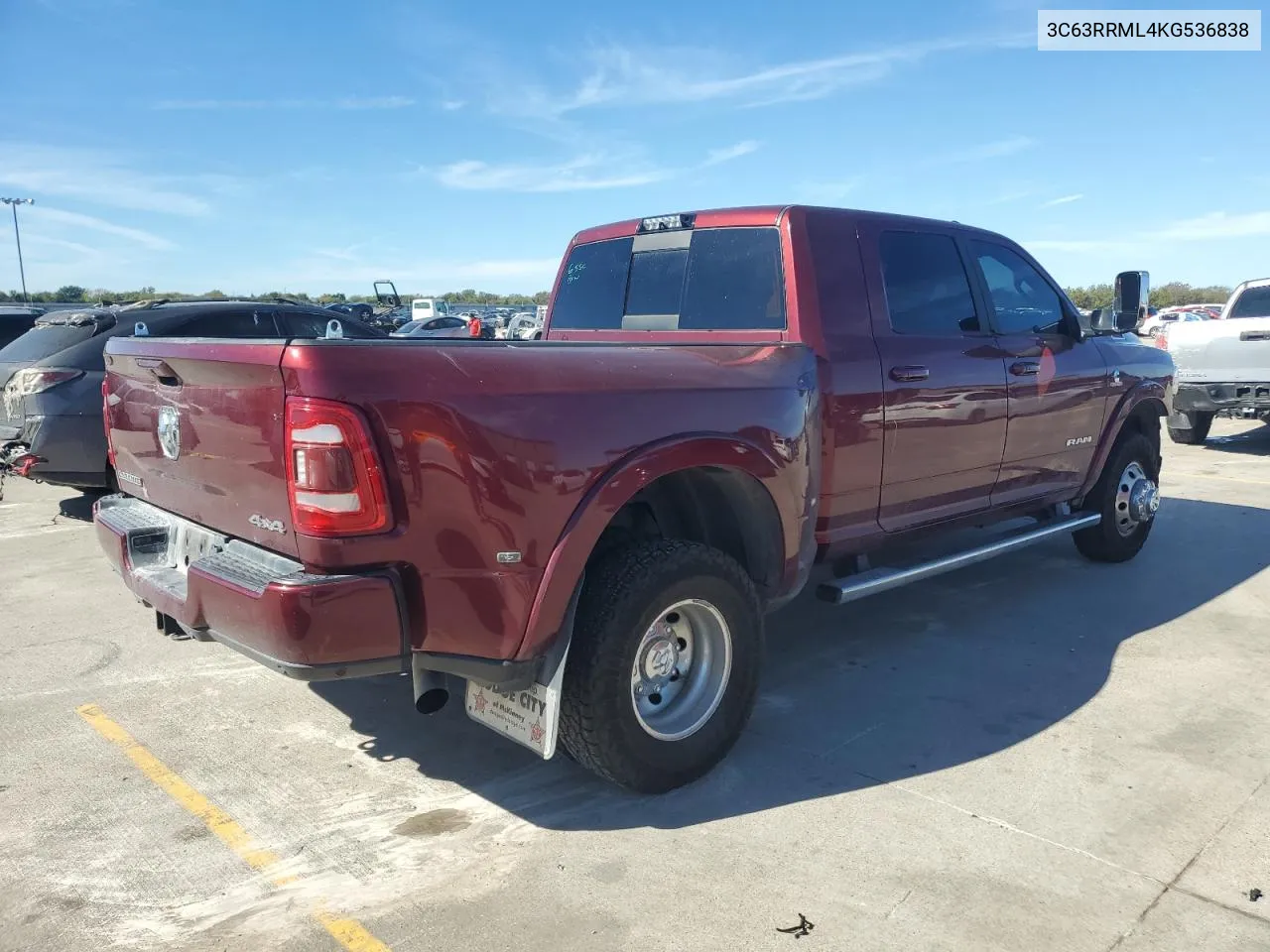 2019 Ram 3500 Laramie VIN: 3C63RRML4KG536838 Lot: 80268644