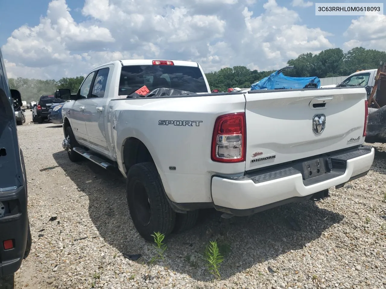 2021 Ram 3500 Big Horn VIN: 3C63RRHL0MG618093 Lot: 59799864