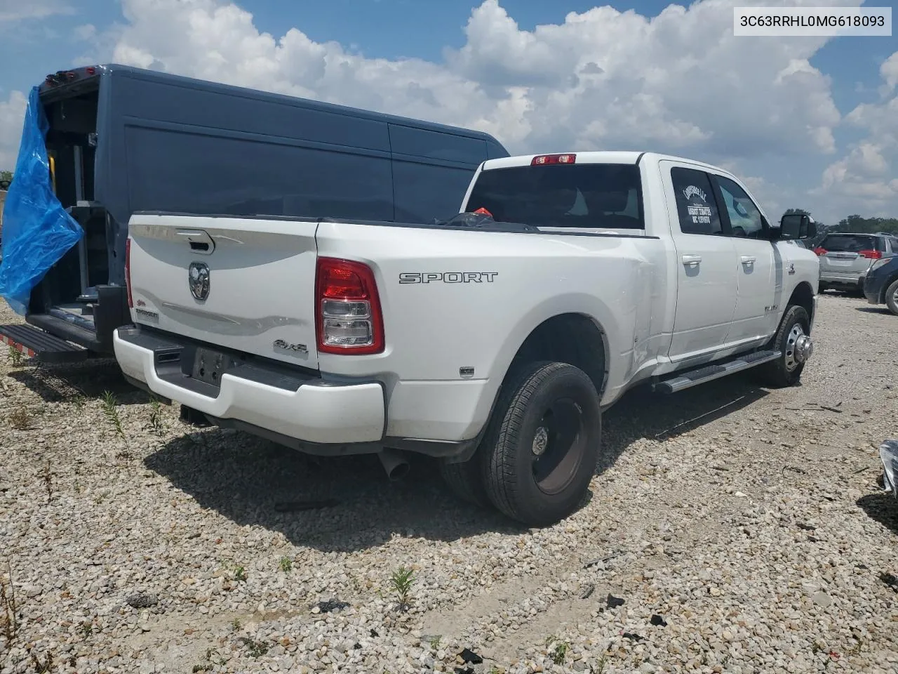 2021 Ram 3500 Big Horn VIN: 3C63RRHL0MG618093 Lot: 59799864