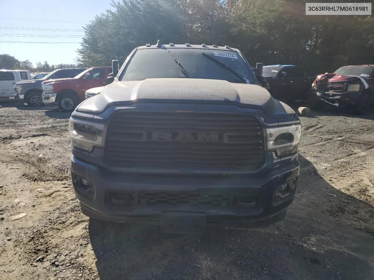 2021 Ram 3500 Big Horn VIN: 3C63RRHL7MG618981 Lot: 70627274