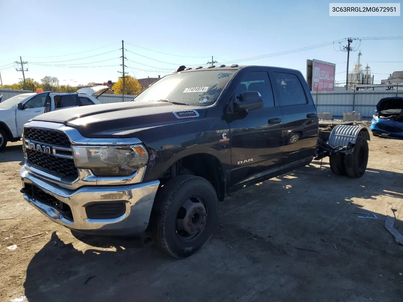 2021 Ram 3500 Tradesman VIN: 3C63RRGL2MG672951 Lot: 77424974