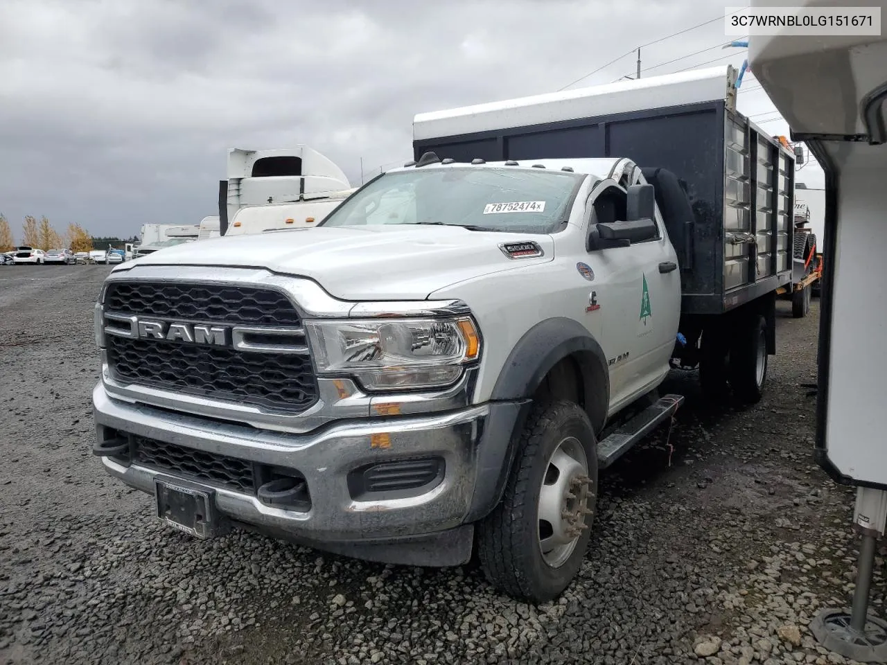 2020 Ram 5500 VIN: 3C7WRNBL0LG151671 Lot: 78752474