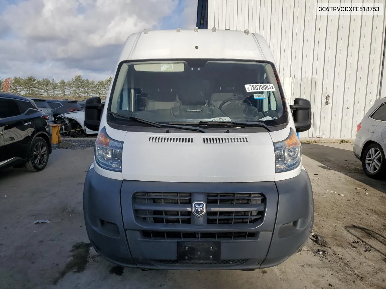 2015 Ram Promaster 2500 2500 High VIN: 3C6TRVCDXFE518753 Lot: 78070084