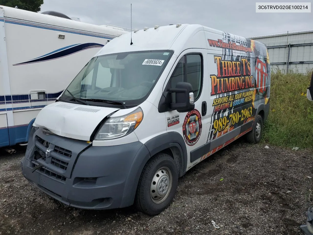 2016 Ram Promaster 2500 2500 High VIN: 3C6TRVDG2GE100214 Lot: 68865624