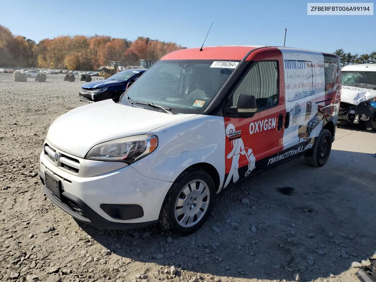 2016 Ram Promaster City Slt VIN: ZFBERFBT0G6A99194 Lot: 77786264