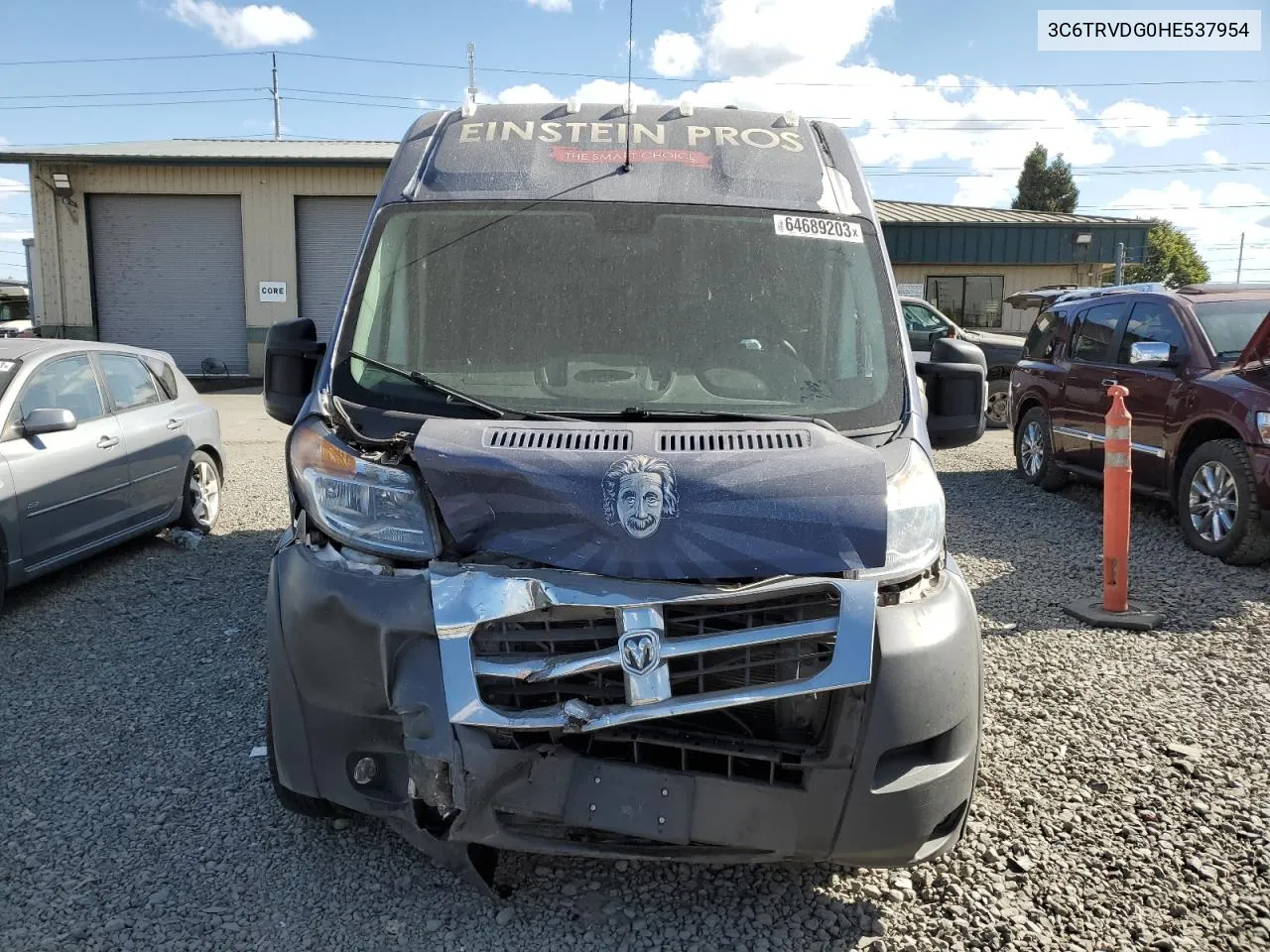 2017 Ram Promaster 2500 2500 High VIN: 3C6TRVDG0HE537954 Lot: 64689203