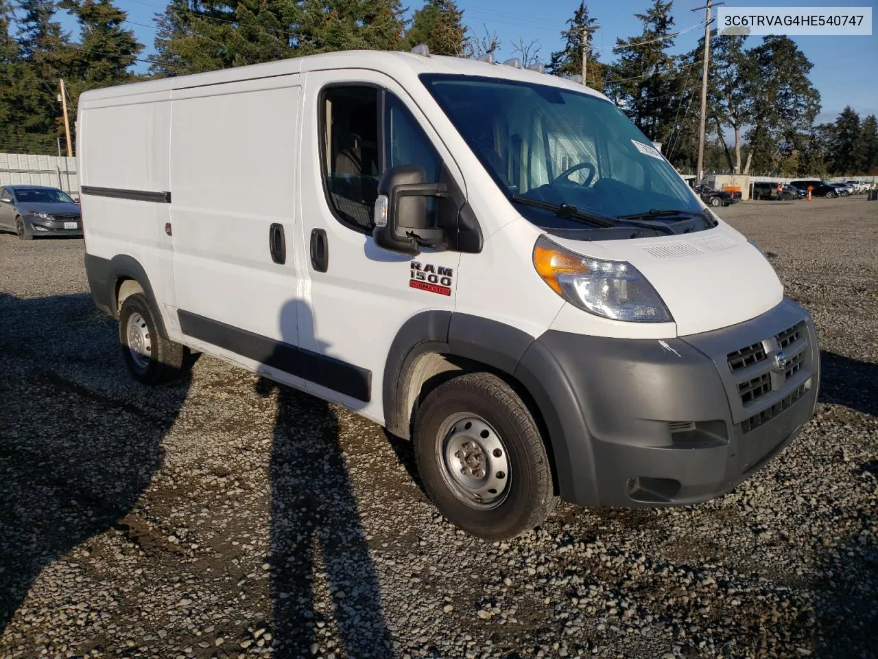 2017 Ram Promaster 1500 1500 Standard VIN: 3C6TRVAG4HE540747 Lot: 77683084