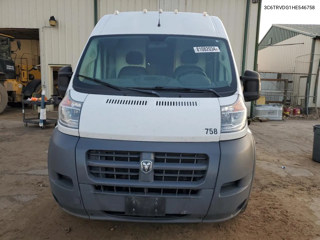 2017 Ram Promaster 2500 2500 High VIN: 3C6TRVDG1HE546758 Lot: 81082034