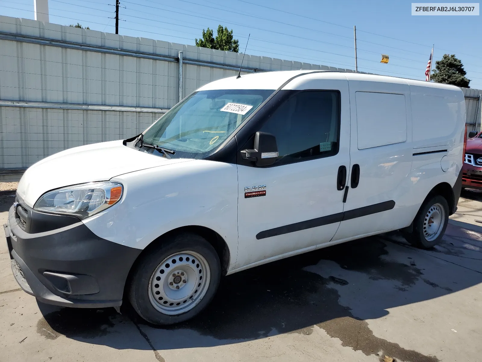 2018 Ram Promaster City VIN: ZFBERFAB2J6L30707 Lot: 60722504