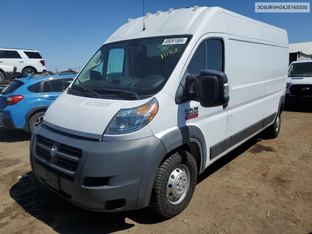 2018 Ram Promaster 3500 3500 High VIN: 3C6URVHGXJE160330 Lot: 69261504